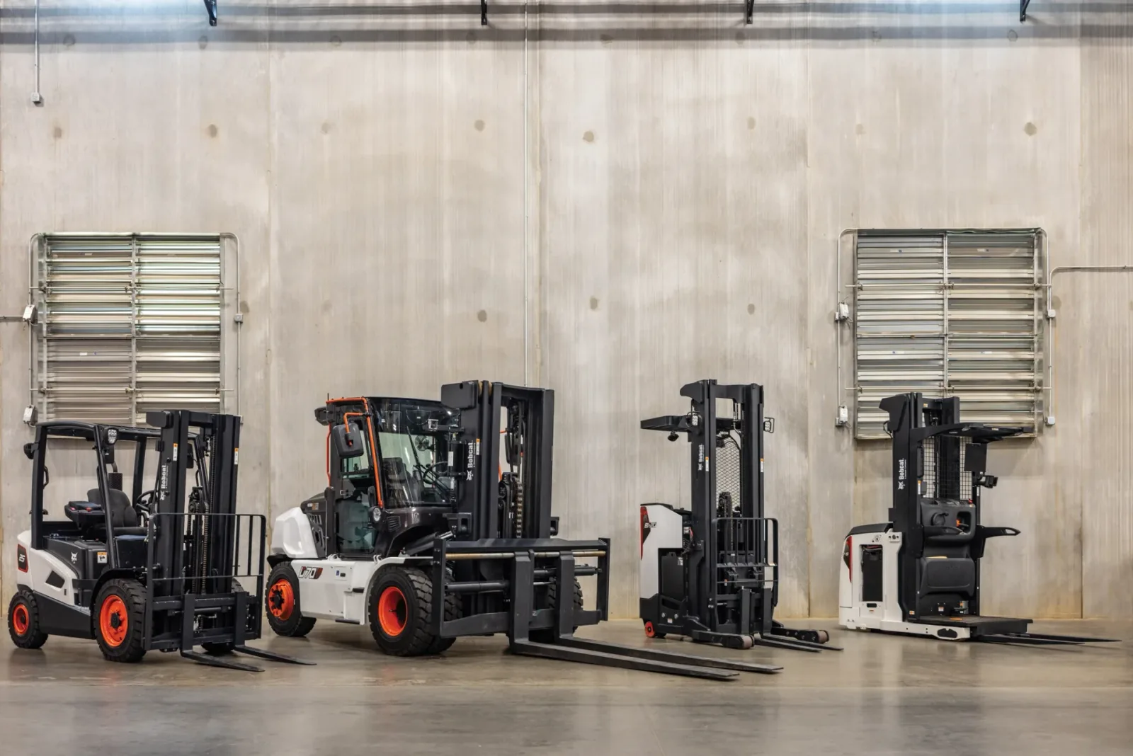 Used Bobcat forklift working in a Lehigh Valley warehouse